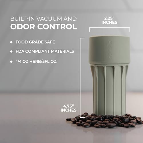 Staze Air Tight Smell Proof Container (148ml) – Vacuum Seal Jar with UV Protection, Waterproof Food Storage Canister, Portable Small Smell Proof Jar for Coffee, Herb, Spice & Gummies - (OG Trio) - color: OG Trio