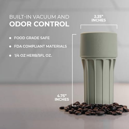 Staze Air Tight Smell Proof Container (148ml) – Vacuum Seal Jar with UV Protection, Waterproof Food Storage Canister, Portable Small Smell Proof Jar for Coffee, Herb, Spice & Gummies - (OG Trio) - color: OG Trio