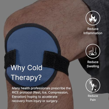FlexiKold Gel Ice Pack Circles w/Straps (4 Pack) - Small Ice Packs, Reusable Ice Pack for Injuries, Ice Packs Reusable, Breastfeeding, Wisdom Teeth, Sinus Headaches - 6304-STRAP4PK by NatraCure