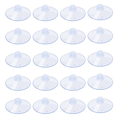 AQUANEAT 20 Packs Suction Cups 2.2 Inch Clear Sucker Pads Without Hook for Glass Home Organization Decoration - size: 2.2 in