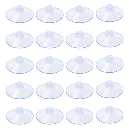 AQUANEAT 20 Packs Suction Cups 2.2 Inch Clear Sucker Pads Without Hook for Glass Home Organization Decoration - size: 2.2 in