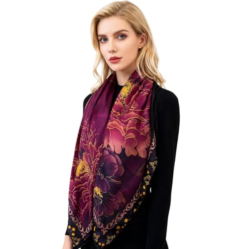 XL 43 Inch Extra Large Square Scarf Fashion Scarves Silk Feeling Hair Scarf Wrapping Scarfs Night Sleeping Headscarf - color: Ba1031