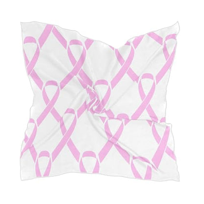 Women's Silk Scarf Square Satin Head Scarves Fashion Neck Scarf Hair Wraps Silk Bandana - color: Cancer Awareness Ribbon