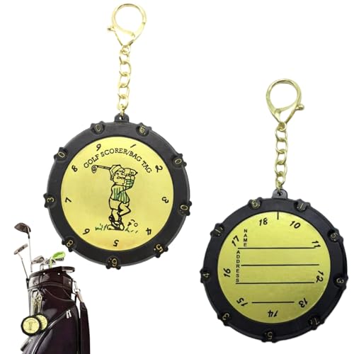 2Pcs 18 Holes Golf Shot Counter Compact Stroke Score Counter Score Keeper with Clear Digital Wheel for Golf Practice and Tournament Use