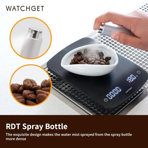 watchget Coffee Bean Dosing Cup & RDT Spray Bottle Kit, White | 10ml Static Reducing Sprayer; Ceramic Single Dose Tray for Coffee & Tea;Espresso Brewing Accessory for Home & Espresso Bars - color: White