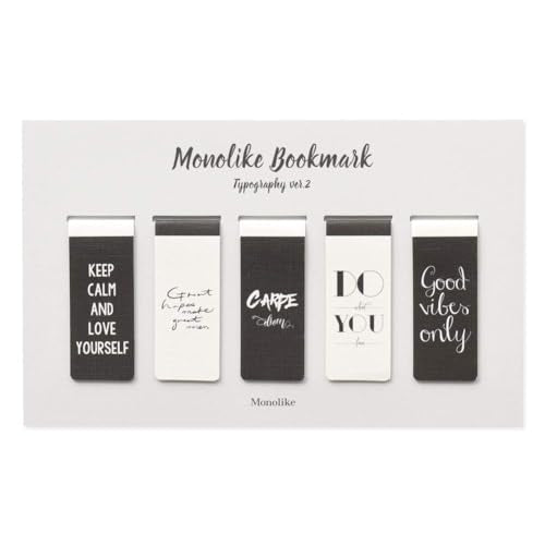 Monolike Magnetic Bookmarks Typography ver.2, Set of 5 - color: Typography Ver.2