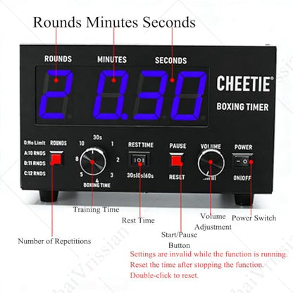 Boxing Interval Timer,Professional Gym Timer with LED Display,Selectable Training Time & Cycle Repetitions,Adjustable Sound,for Muay Thai,MMA,Kickboxing Red - color: Red