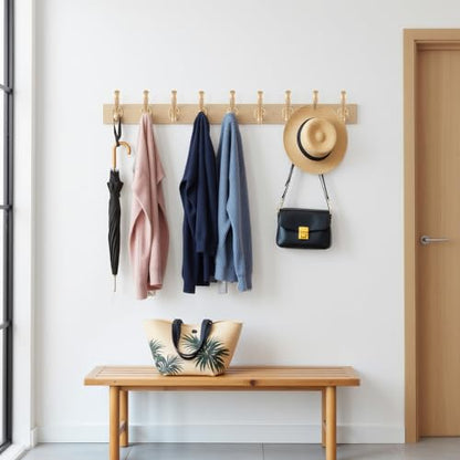 6 Pack Coat Hooks Wall Mount Heavy Duty Utility Retro Double Hooks for Hanging Coats,Hat, Towel, Key, Robe, Scarf, Bag, Cap (Gold) - color: 6 Pack-Gold