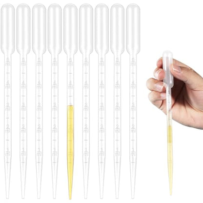 moveland 25Pcs 5ML Pipettes Dropper for Lab Science, Essential Oil, DIY Art | Strong Suction, Leak-Proof, Clear Graduated Scale, Food-Grade PE, Non-Toxic, Excellent Suction Without Leakage, Disposable - size: 5 ML