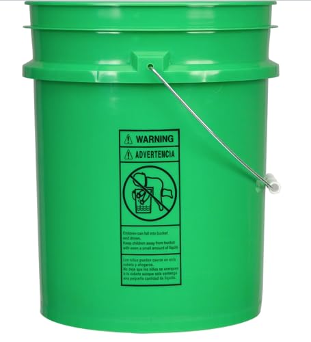 5 Gallon Food Grade Plastic Bucket with Air Tight Screw on Lid Made in USA Container (Green Bucket with Blue Lid) - color: Green Bucket With Blue Lid