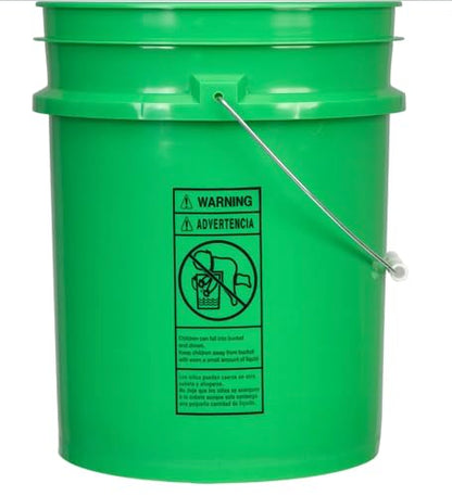 5 Gallon Food Grade Plastic Bucket with Air Tight Screw on Lid Made in USA Container (Green Bucket with Blue Lid) - color: Green Bucket With Blue Lid