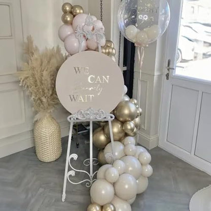 White Gold Balloon Bundle Kit, 110 Pcs 12 Inch White Beige Sand Metallic Gold Latex Balloons for Wedding Baby Shower Bridal Engagement Birthday Party Decorations