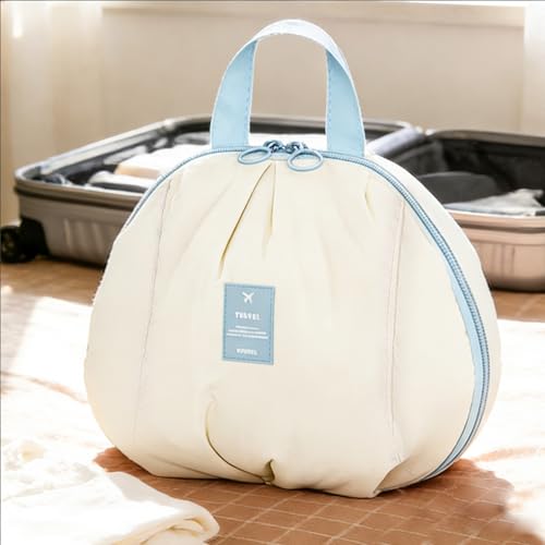 3-in-1 Travel Storage Bag - 7.8×3.5×9Inch, Multi-Compartment Luggage Organizer for Clothes/Underwear, Blue - color: Beige & Red