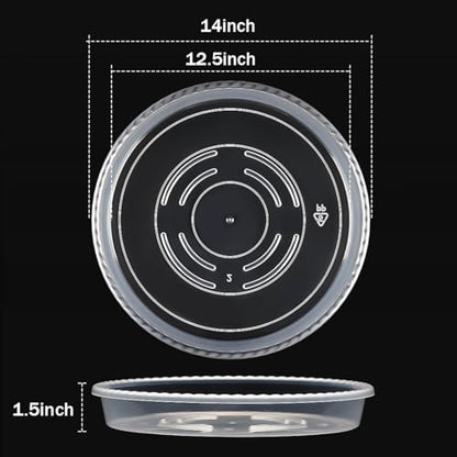 RooTrimmer 5 Pack 14 Inch Clear Plant Saucers for Pots,Heavy Duty Thick Plastic Plant Trays,Sturdy Water Catch Drip Trays for Indoor & Outdoor Plants - size: 14 inch