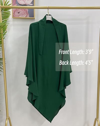 Muslim Prayer Abaya Islamic Women's Khimar Pure Color Hijab Dress Long Sleeve Dubai Kaftan - color: Darkgreenhijab