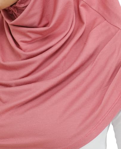 Prien Chic Ready To Wear Hijab For Women, Muslim Long Turban Undercap Set, Instant Scarf, Prayer Clothes For Girls, Abaya - color: Dusty Rose