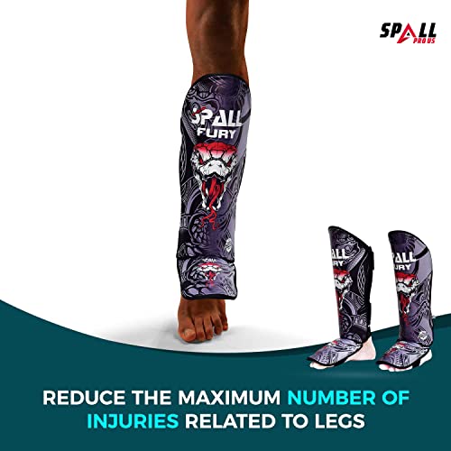 MMA Shin Instep Pad Kick Thai Pad Kick Boxing Guard Protector Leg Foot Guard(Grey Black, Small/Medium)