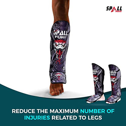 MMA Shin Instep Pad Kick Thai Pad Kick Boxing Guard Protector Leg Foot Guard(Grey Black, Small/Medium)