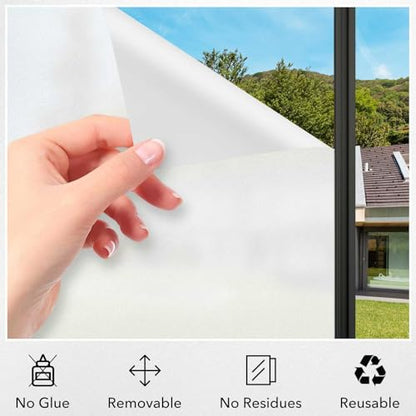 VSUDO Frosted Window Privacy Film - 11.8x78.7 Inch Office Metting Room - color: Frosted, size: 11.8 x 78.7 Inch