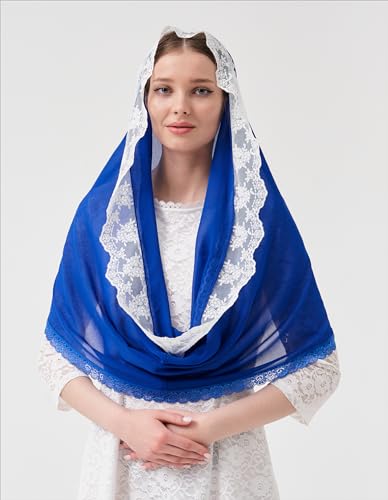 Leimandy Infinity Chapel Veil Hijab Scarf Head Wrap for Muslim V96 - color: Royal Blue