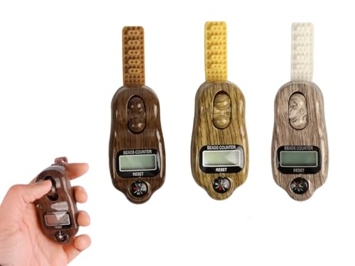 Digital Beads Counter, 3 Pieces Digital Tasbih Tally Counters, Digital-Counter with Compass, Resettable Finger Counter,Electronic Rotating Prayer Beads Counters,for Meditation,Muslim Prayer