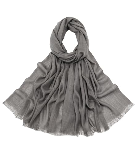 Women's Summer Scarf Lightweight And Soft Bamboo Cotton Headscarf - color: Charcoal Grey