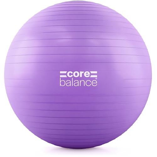 Core Balance Exercise Ball, Stability Ball for Yoga, Pilates and Fitness, Gym Ball for Home Gym and Office Chair, Training, Physical Therapy, Anti Burst, Pump Included, 55cm 65cm 75cm 85cm - color: Purple, size: XL (27–30in | 68–75cm)