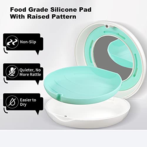 Retainer Case, Slim Aligner Case with Adjustable Vent Holes and Mirror, Compatible with Invisalign, Night Guard and Mouth Guard, Premium Retainer Case, With Aligner Remover Tool, Chew & Brush, White - color: Round: White