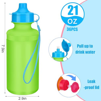 Zubebe 36 Pcs Sports Water Bottles Bulk Squeeze Reusable Bpa-free Plastic Water Bottles End of the Year Gifts Summer Gifts for Students School Travel Hiking Cycling Event Team Gift - color: Rainbow Color