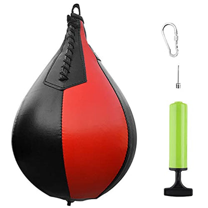 Boxing Speed Ball PU Leather Muay Thai Training Striking Bag Kit Boxing Punch Ball with Inflator Pump - color: Gold,White,Silver