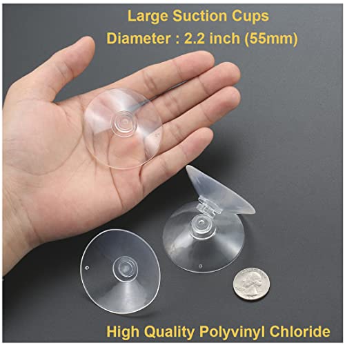 12 Pieces 2.2 inch Large Clear Suction Cups for Glass, Thick Without Hooks Without Holes, Professional Heavy Duty Sucker for Home Organization Window Decoration Bathroom Kitchen Bird Feeder - size: 2.2"+no-hooks"