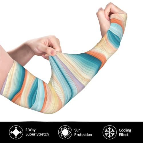 Arm Sleeves Outdoor Garden Sports Cooling Sun Sleeve for Women Men Farm - color: Abstract