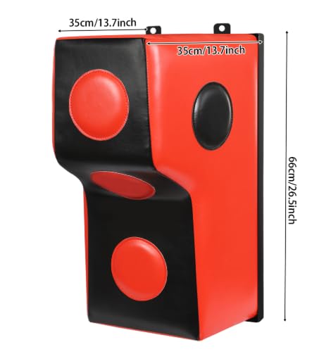 Wall Mount Boxing Training Bag - Uppercut Boxing Training Punching Target - Heavy Punching Bag for Adults for Bedroom/Living Room/Gym - color: Red (15.7*11.8*27.5 Inch)