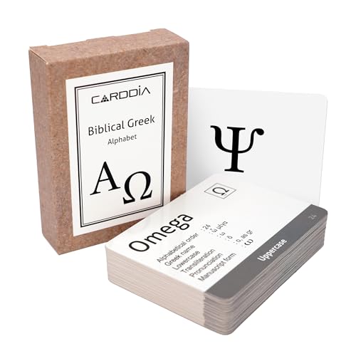 CARDDIA | Biblical Greek Alphabet Educational Flashcards | Includes Uppercase, Lowercase, Diacritic Marks and Punctuation