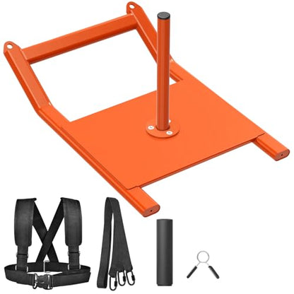 Weight Sled Fitness Strength Training Sled Weighted Sled Fits 1" & 2" Weight Plates Workout Sled Exercise Sled for Speed and Soccer Training