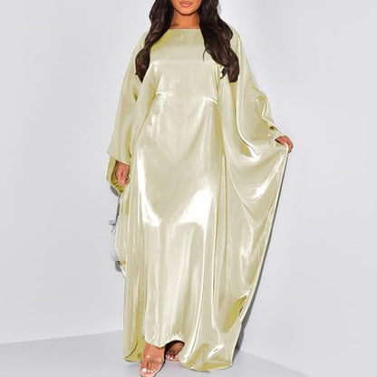 Muslim Dress Women One-Piece Prayer Dress Long Robe Long Sleeve Maxi Kaftan Dresses Islamic Clothes Set - color: Beige