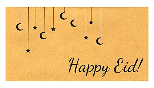 Zaffron Eid Holiday Golden Money Envelopes Party Design (3.5 x 6.5 inches, 10 pack)