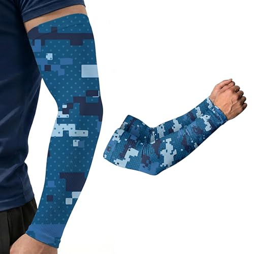 ARMORAY Arm Sleeves for Men UV Protection Cooling SPF 50 Sun Sleeves Sports - color: Blue Camo