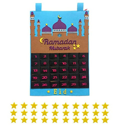 Eid Mubarak Countdown Calendar Ramadan Decorations Ramadan Advent Calendar with 30 Countdown Star