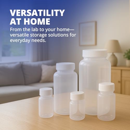 United Scientific™ Sample Bottles with Lids, Polypropylene, 1000ml, 6-Pack | 32 oz Plastic Bottles with Lids, BPA-Free, Autoclavable, Leakproof Seal Rings, Wide Mouth Sample Containers, RoHS Compliant - size: 32 oz (Pack of 6)