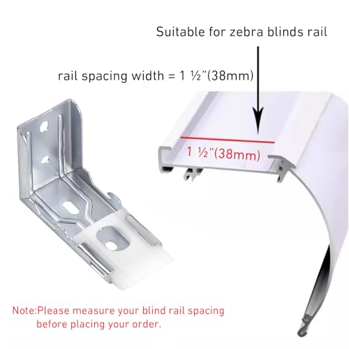 Zebra Shades Metal Blinds Mounting Bracket - Heavy Duty Support for 1-1/2"(38mm) Zebra Shades and Blinds- 4 Pack(No Screws Included)