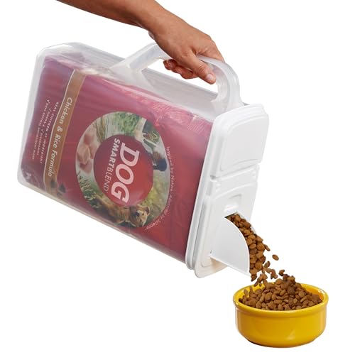 Buddeez Pet Food Storage Container - 8 Quart Capacity Bird Seed Container & Dog Food Storage, with Durable EZ Grip Handle and EZ Flip Lid with Pour Spout