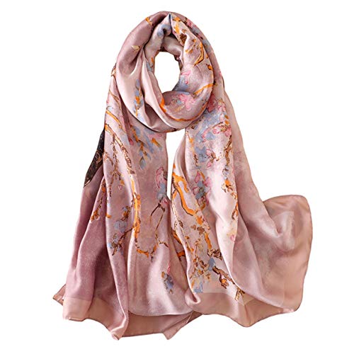 Silk Scarf 100% Mulberry Silk Fashion Scarves Long Lightweight Shawl Wrap - color: W29