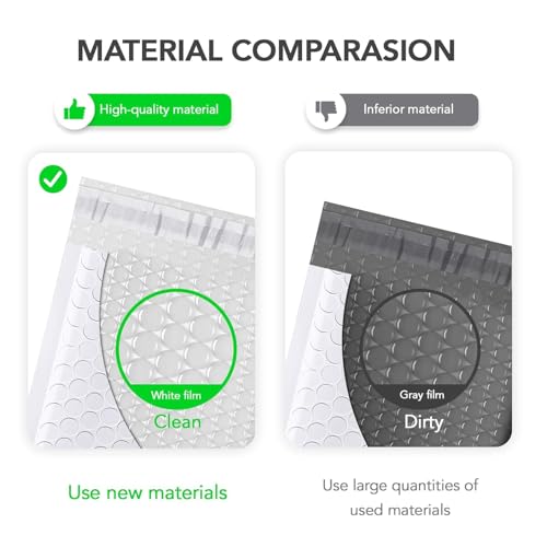 Fuxury Bubble Mailers 8.5x12 Inch 25 Pack White Padded Envelopes 8.5x11 Usable Size Self Seal Waterproof Bubble Envelopes for Shipping, Small Business, Jewelry & Clothing #2 - color: White, size: 8.5x12" 25PC