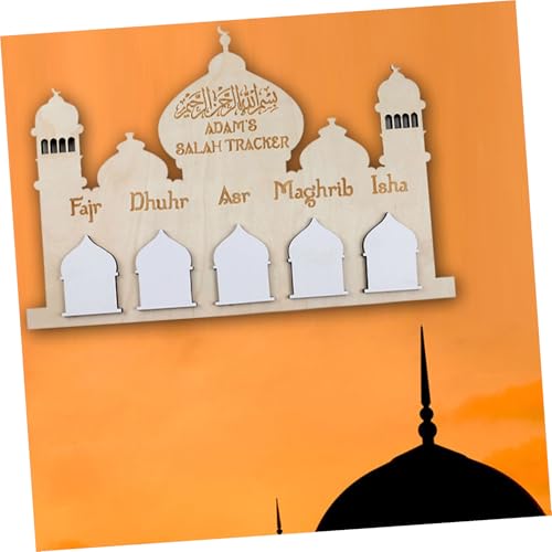Ramadan Decorative Calendar Wooden Eid Mubarak Wall Hanging Ornament for Home Decor Countdown to Eid for Ramadan Decorations and Festive Atmosphere