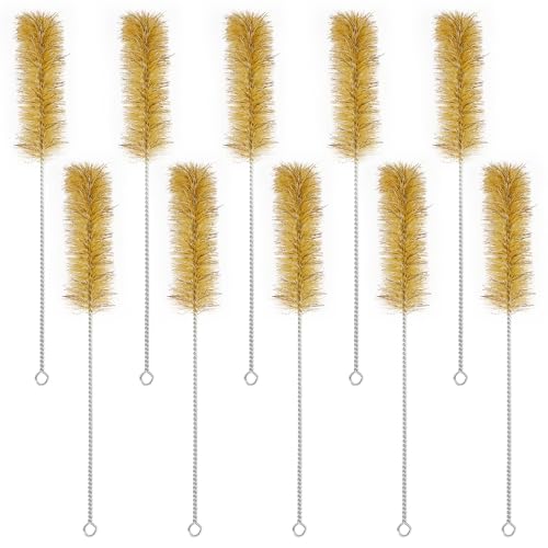 Test Tube Brushes, 10 Pack Bristle Test Tube Bottle Wash Cleaning Brushes with Radial Tufted End Suitable for Laboratory Use, Size M - size: Medium