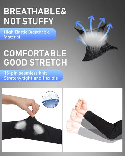 Geyoga 2 Pairs Arm Sleeves Guards Skin Protectors,X-Large;Hppe;Black - color: Black, size: X-Large, style: Hppe