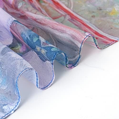 100% Mulberry Silk Scarf-Printed or Solid Color 35” Square Large Silk Hair Head Wrap Scarf With Gift Box Package - color: Style 44