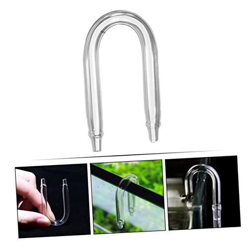 balacoo 4pcs U-shaped Diffuser Tube for Fish Tank Glass Tubing Lightweight Connector for Aquariums Easy Installation for Aquatic Plants and Aeration Systems