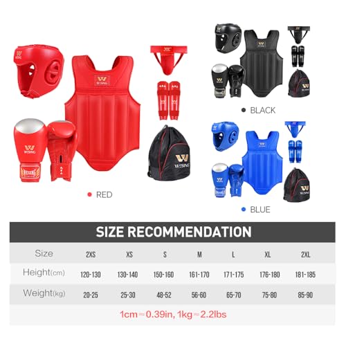 WESING Sanda Gears Set 6pcs for Men Women - color: Blue, size: X-Large
